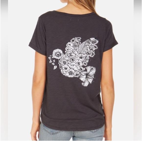 New Lauren Moshi Becca Floral Dove Tee - Picture 3 of 10